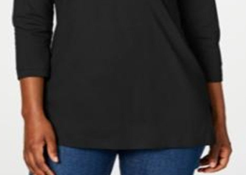 Karen Scott Women's Beaded Top Black Size XX-Large