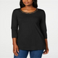 Karen Scott Women's Beaded Top Black Size XX-Large