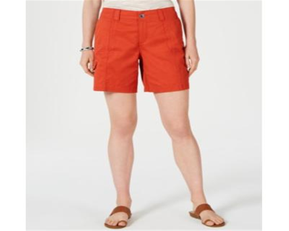 Style & Co Women's Comfort Waist Cargo Shorts Orange Size 4