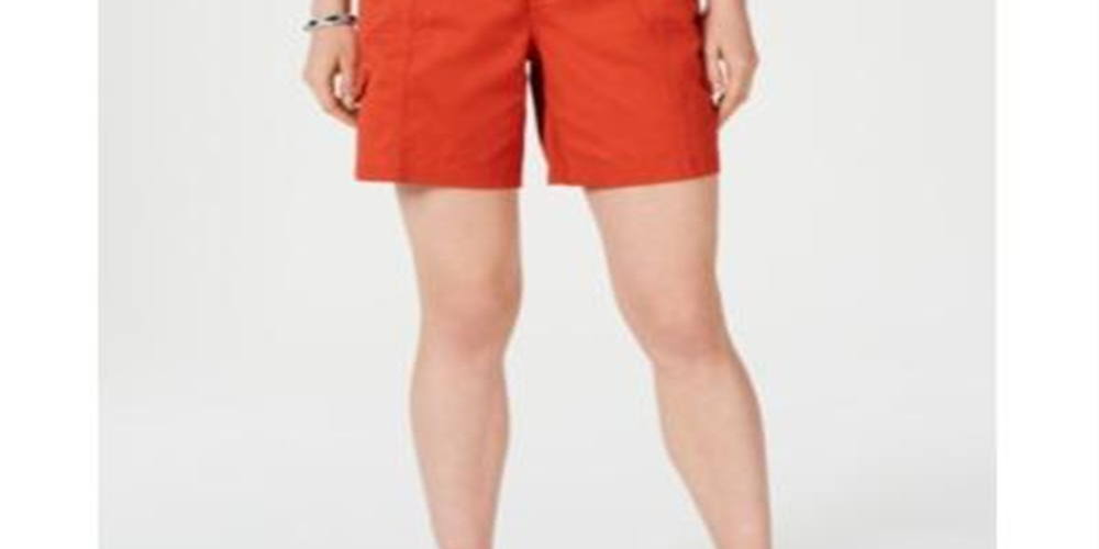 Style & Co Women's Comfort Waist Cargo Shorts Orange Size 4