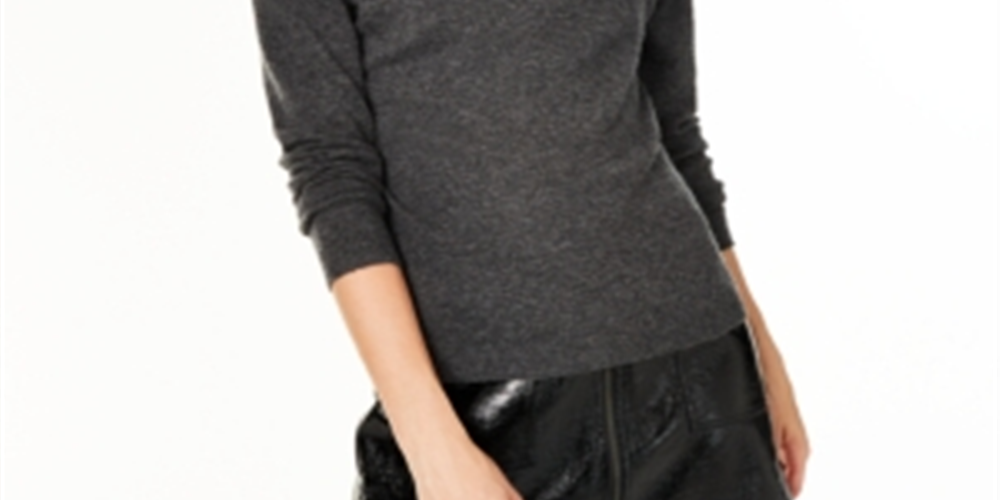 Charter Club Women's Cashmere Turtleneck Sweater Gray Size Medium