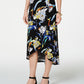 JM Collection Women's Printed Faux Wrap Maxi Skirt Black Size Medium