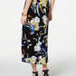 JM Collection Women's Printed Faux Wrap Maxi Skirt Black Size Medium