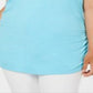 INC International Concepts Women's Plus Ruched V Neck Tank Top Blue Size 1X