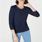 Maison Jules Women's Crewneck 3/4 Sleeve Sweater Blue Size X-Small