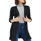 Maison Jules Women's Ribbed Open Cardigan Sweater Black Size Large