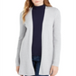 Maison Jules Women's Ribbed Open Cardigan Sweater Gray Size Small