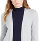 Maison Jules Women's Ribbed Open Cardigan Sweater Gray Size Small