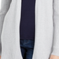 Maison Jules Women's Ribbed Open Cardigan Sweater Gray Size Small