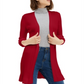 Maison Jules Women's Ribbed Open Cardigan Sweater Red Size X-Small