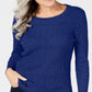 Karen Scott Women's Cotton Marled Knit Sweater Blue Size X-Small