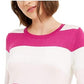 Maison Jules Women's Striped Sweater Dark Pink Size Large