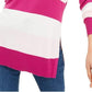 Maison Jules Women's Striped Sweater Dark Pink Size Large