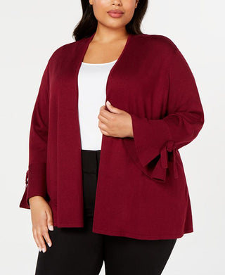 Alfani Women's Plus Bell Sleeve Everyday Cardigan Sweater Red Size 0X