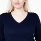 Charter Club Women's Plus V Neck Cashmere Sweater Blue Size 3X