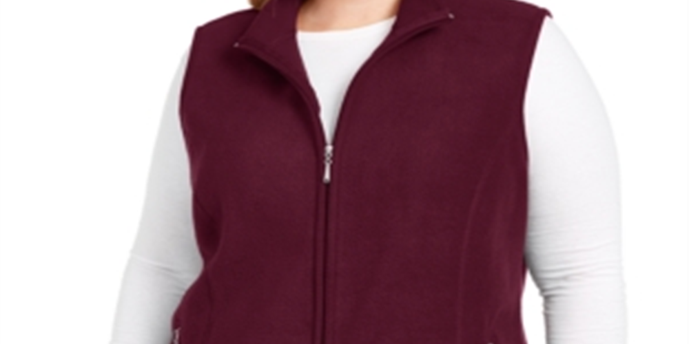 Karen Scott Women's Zip Front Vest Red Size 2X