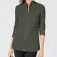 Karen Scott Women's Textured Zip Front Cardigan Green Size Small