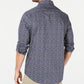 Tasso Elba Men's Cotton Tapestry Print Button Down Shirt Blue Size X-Large
