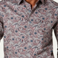 Tasso Elba Men's Fontino Paisley Print Shirt Gray Size XL