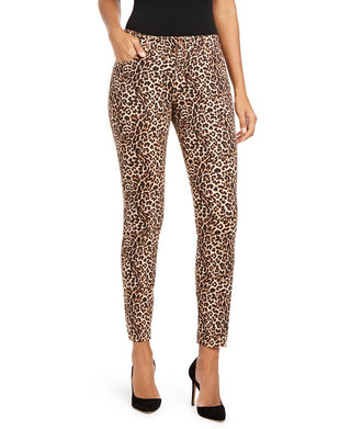 INC International Concepts Women's Leopard Print Curvy Fit Skinny Jeans Brown  Size 18