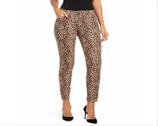 INC International Concepts Women's Leopard Print Curvy Fit Skinny Jeans Brown  Size 18