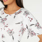 Alfani Women's Printed Ruffle Trim Top White Size Petite
