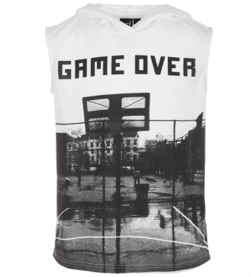 Ideology Big Boy's Graphic Print Hooded Tank Top White Size Large