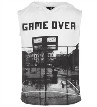 Ideology Big Boy's Graphic Print Hooded Tank Top White Size Large