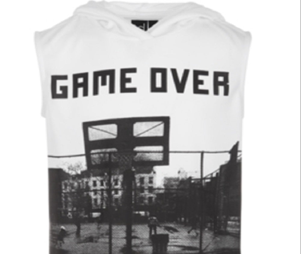 Ideology Big Boy's Graphic Print Hooded Tank Top White Size Large