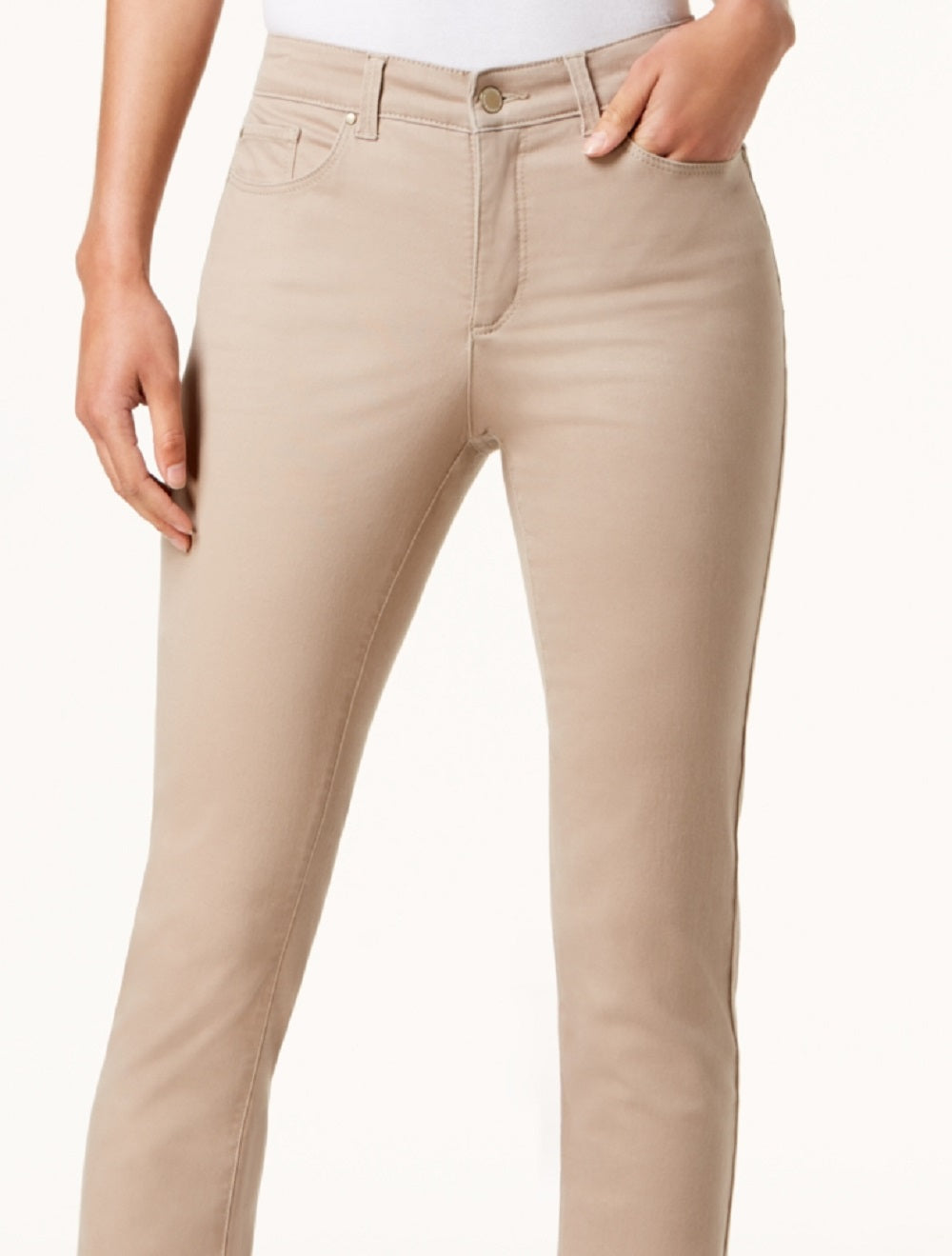 Charter Club Women's Lexington Tummy Control Straight Leg Jeans Brown Size 12