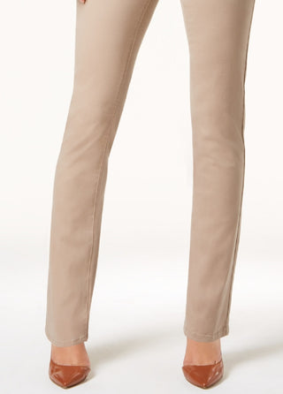 Charter Club Women's Lexington Tummy Control Straight Leg Jeans Brown Size 12