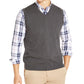 Club Room Men's Sleeveless V Neck Vest Gray Size Small