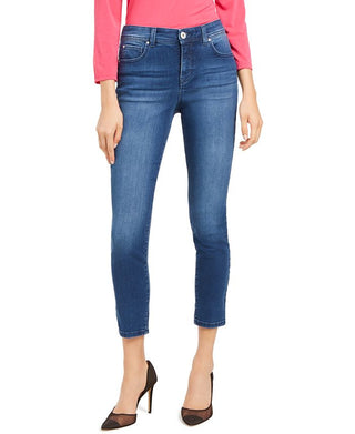 INC International Concepts Women's Skinny Tummy-Control Ankle Jeans Blue Size 4 Petite