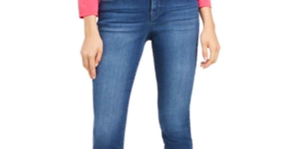 INC International Concepts Women's Skinny Tummy-Control Ankle Jeans Blue Size 4 Petite