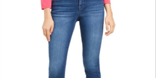 INC International Concepts Women's Skinny Tummy-Control Ankle Jeans Blue Size 4 Petite