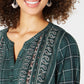 Style & Co Women's Mixed Print Shirt Green Size Petite