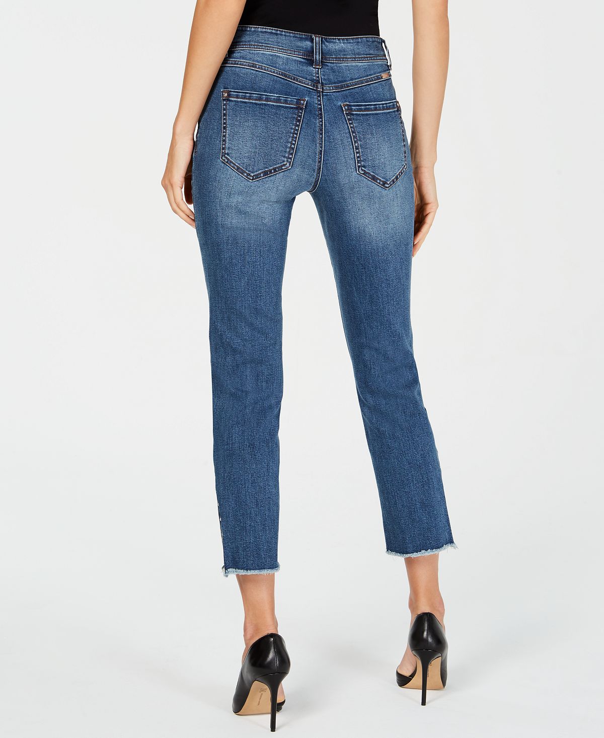 INC International Concepts Women's Heather Straight Leg Jeans Blue Size 0