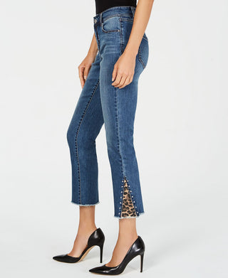 INC International Concepts Women's Heather Straight Leg Jeans Blue Size 0