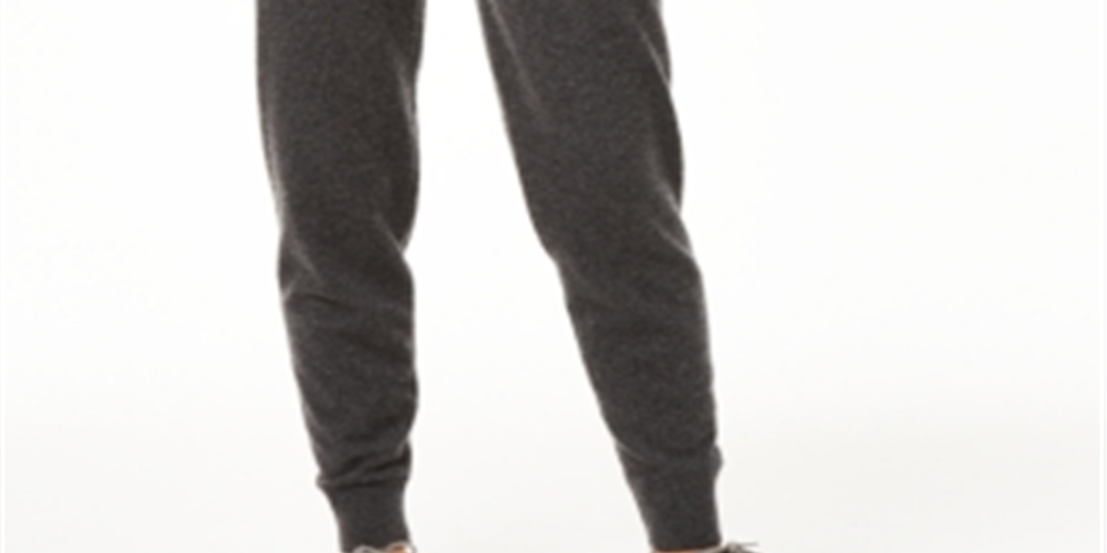 Charter Club Women's Cashmere Jogger Pants Grey Size Petite XL