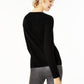 Charter Club Women's Cashmere Embellished Neck Sweater Black Size Large