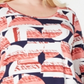 JM Collection Women's Printed Top Red Size 0X