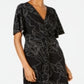 Alfani Women's Printed Twist Front Midi Dress Black Size X-Large