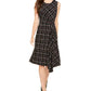 Alfani Women's Printed Sleeveless Jewel Neck Below the Knee Wear to Work Dress Black Size Petite X-Large