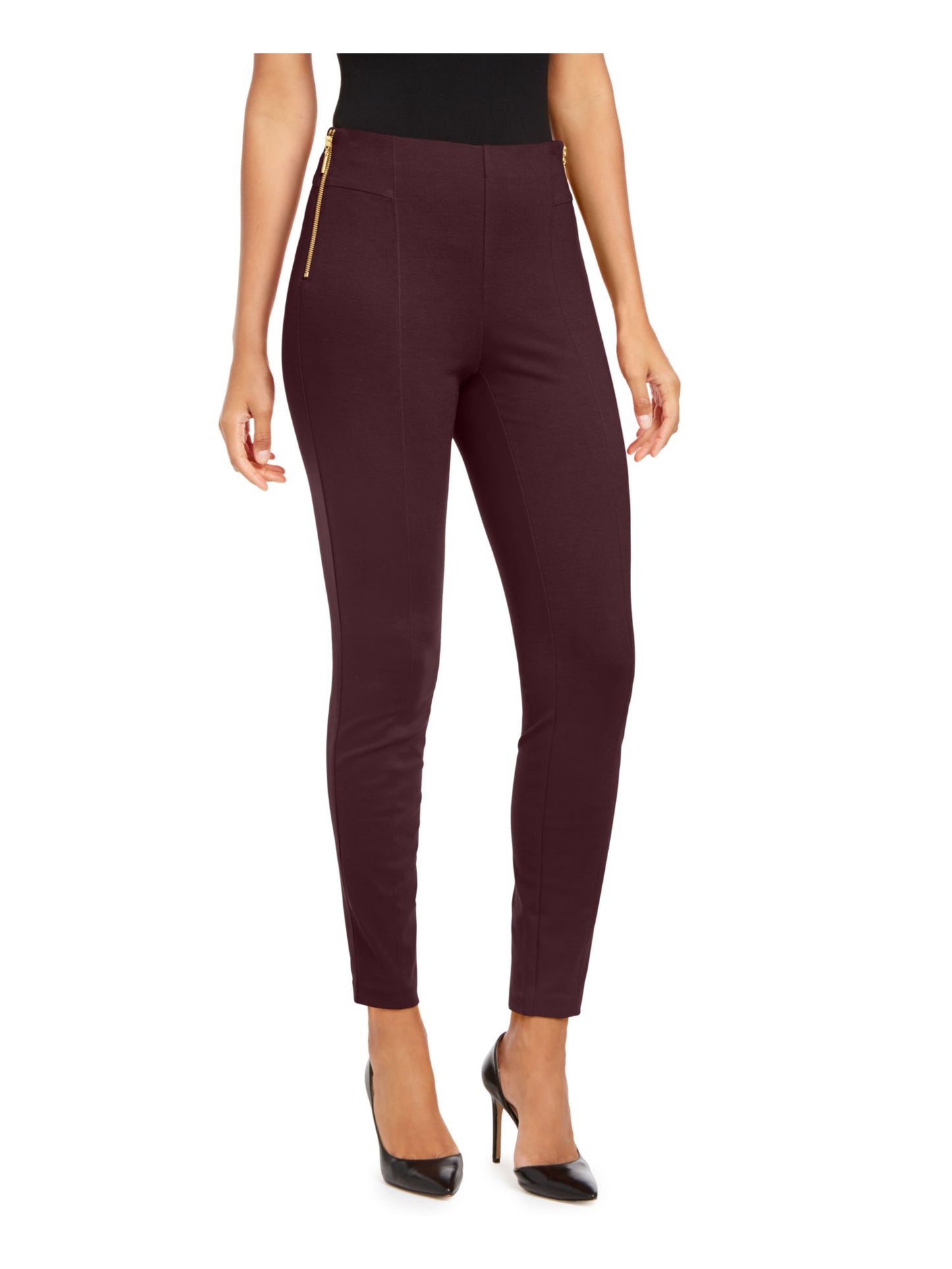 INC International Concepts Women's High Waist Skinny Pants Red Size 2