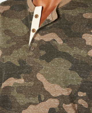 American Rag Men's Camo Short Sleeve Henley Green Size XX-Large