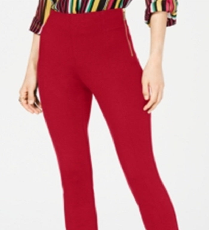INC International Concepts Women's High Waist Skinny Pants Red Size 14