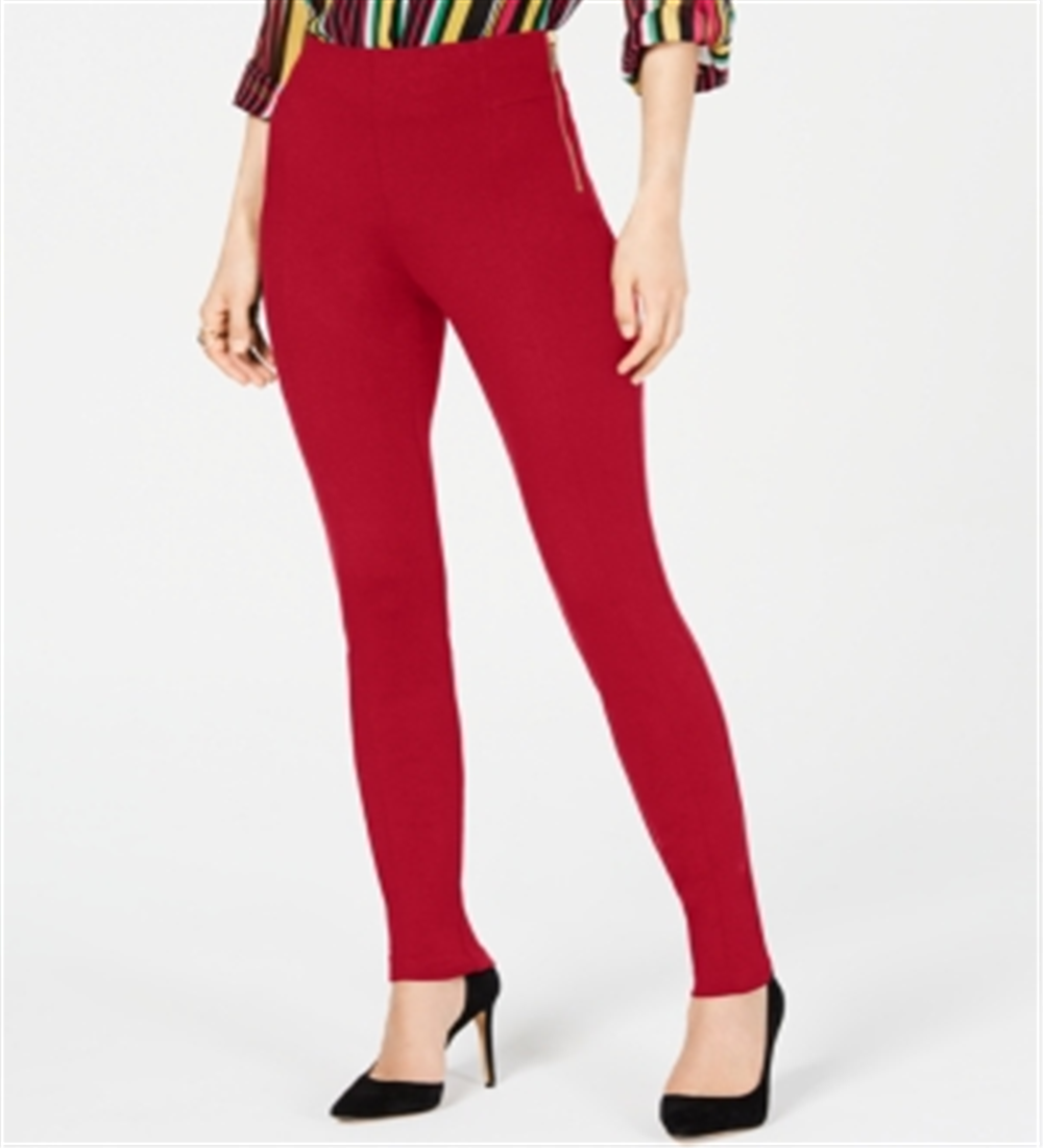 INC International Concepts Women's High Waist Skinny Pants Red Size 14