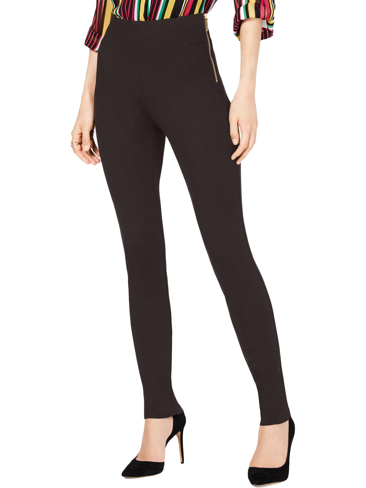 INC International Concepts Women's High Rise Double Zipper Skinny Pants Brown Size 6