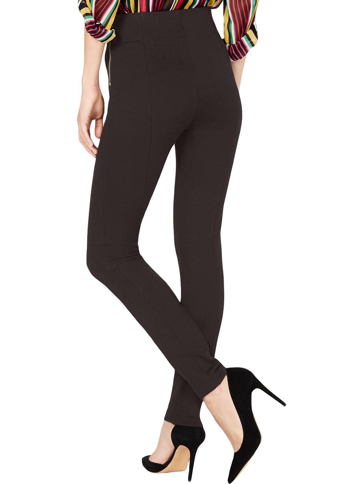 INC International Concepts Women's High Rise Double Zipper Skinny Pants Brown Size 6