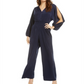 Bar III Women's Smocked Waist Jumpsuit Blue Size XX-Large